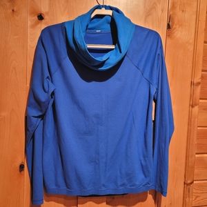 Lululemon Cowl Neck Pullover Nulu Old Style Ocean Blue Sz 12/14